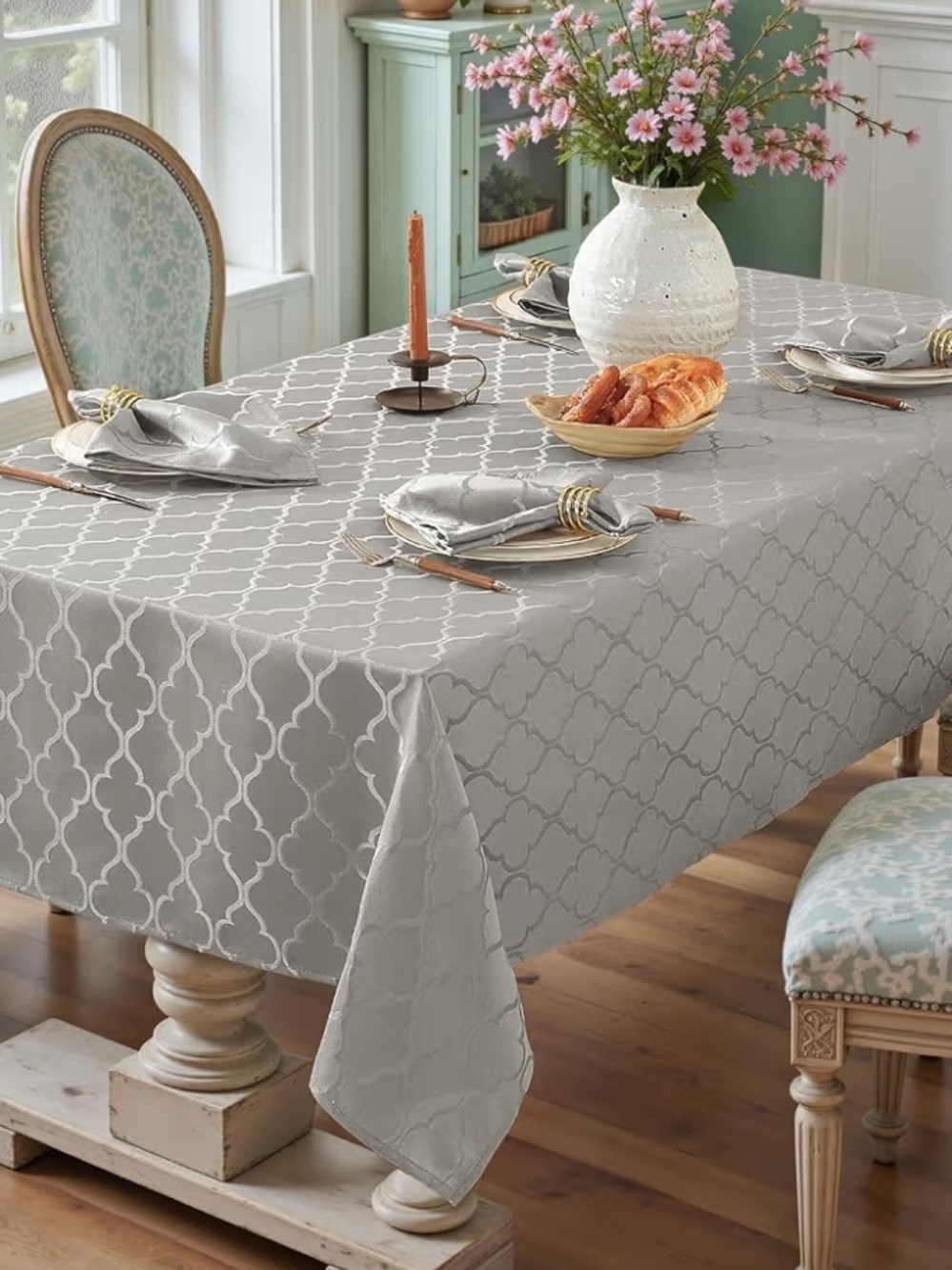 Elegant Gray Rectangular Tablecloth - 60 X 102